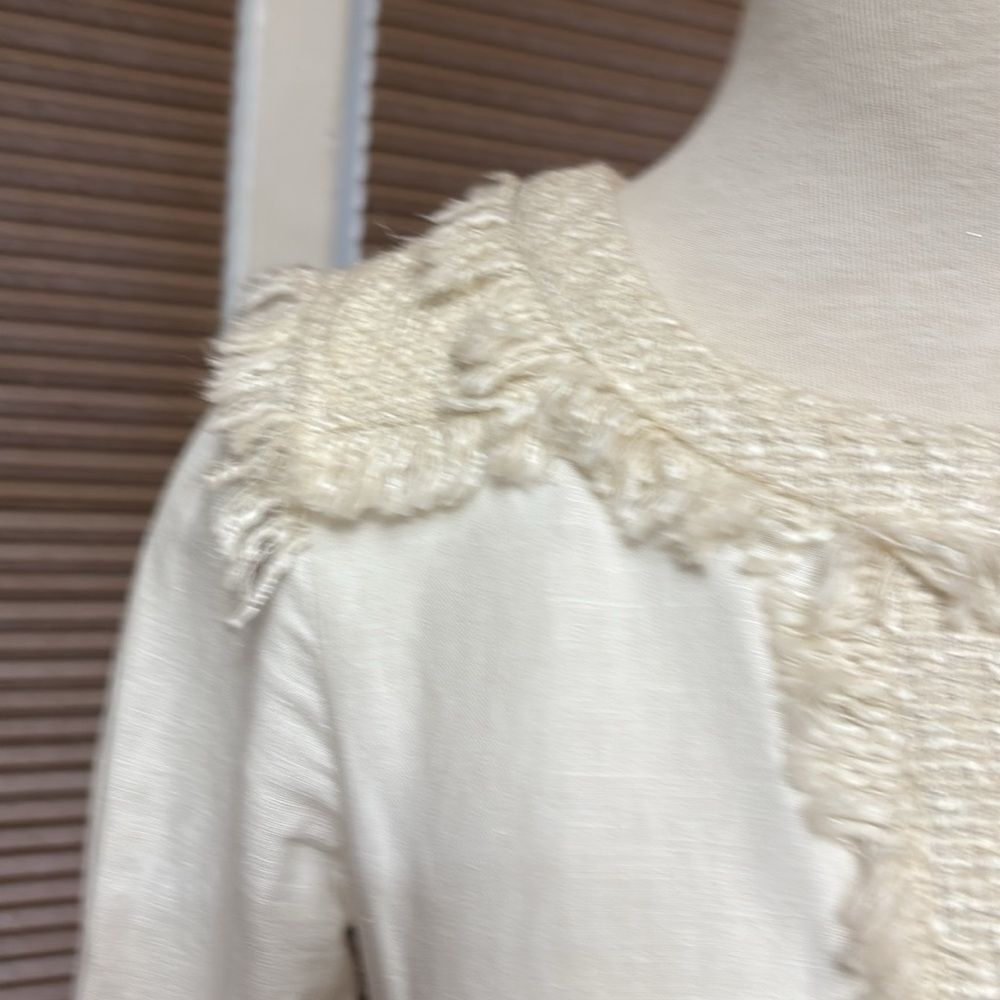TORY BURCH Boho Cream Linen Blend
Dress Button Pockets Women's Size 2 - Picture 4 of 10